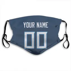 Custom Tennessee Titans Jersey Name & Number Face Mask - Navy