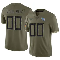 Men's Custom Tennessee Titans 2022 Salute To Service Jersey - Olive Limited