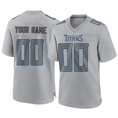 Men's Custom Tennessee Titans Atmosphere Fashion Jersey - Gray Game