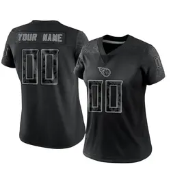 Women's Custom Tennessee Titans Reflective Jersey - Black Limited