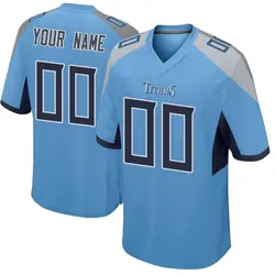 Youth Custom Tennessee Titans Jersey - Light Blue Game