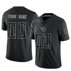 Youth Custom Tennessee Titans Reflective Jersey - Black Limited